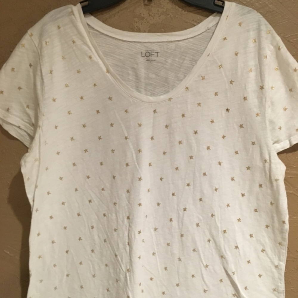 Ann Taylor Loft Gold Star T-Shirt